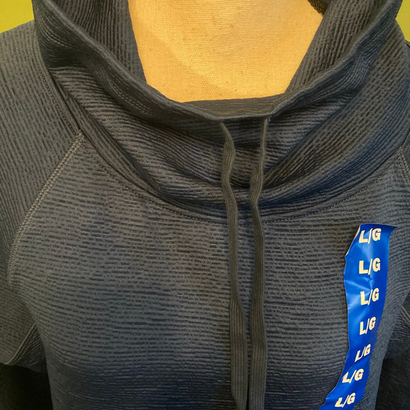 Women's Tuff Athletics Blue Cowl Neck Sweatshirt L - Picture 2 of 9